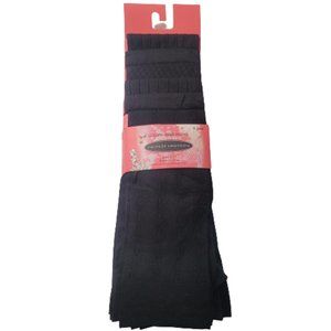 Chinese Laundry Luxury Knee Highs 6 Pair Black Sz 9-11 New